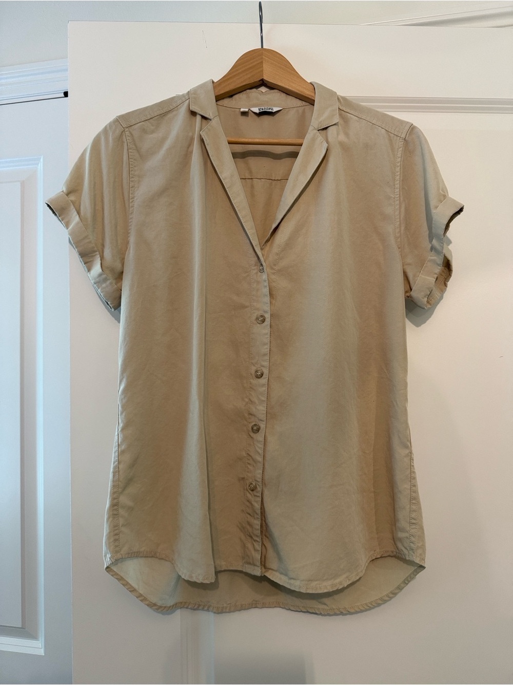 NWOT Bridge & Burn Innes Blouse Button-Down Shirt in Bone Linen Blend M